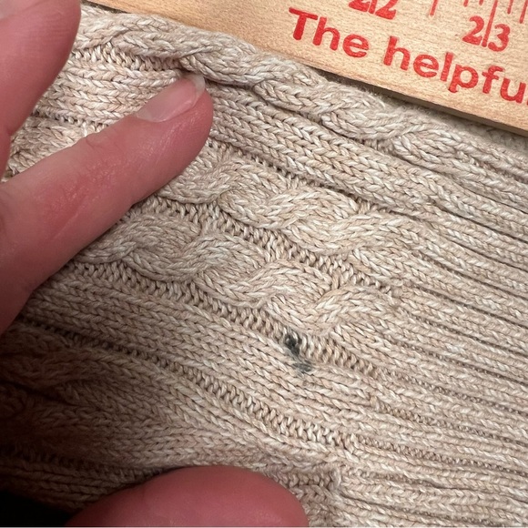 Croft & Barrow Tan Heathered Cable Knit‎ V Neck LS Sweater 100% Cotton Womens XL - Picture 8 of 11